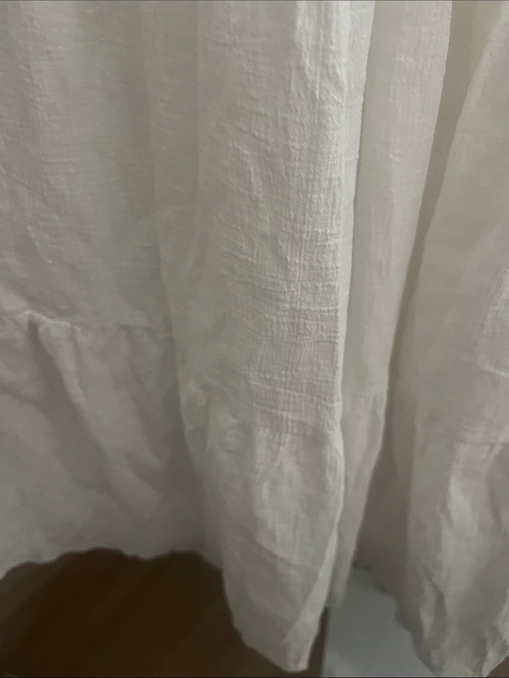 Boho White Tiered Maxi Skirt with Elastic Waist - Picture 4 of 4